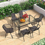 Load image into Gallery viewer, Dining Set 7 Piece Outdoor Furniture Patio Dining Table and Chair Balcony - Anthracite &amp; Grey-GCC Home Center
