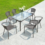 Load image into Gallery viewer, Dining Set 7 Piece Outdoor Furniture Patio Dining Table and Chair Balcony - Anthracite &amp; Grey-GCC Home Center