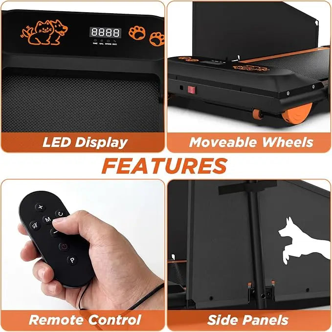 Dog Treadmill for Small & Medium Dogs – Quiet 2.5HP Motor, Remote Control, LED Display, Indoor Pet Exercise Machine