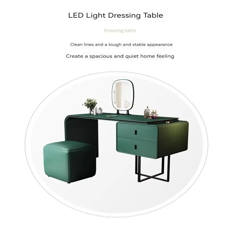 COOLBABY Dressing table small simple modern light luxury makeup table with mirror Italian network red bedroom furniture ins dressing table-GCC Home Center