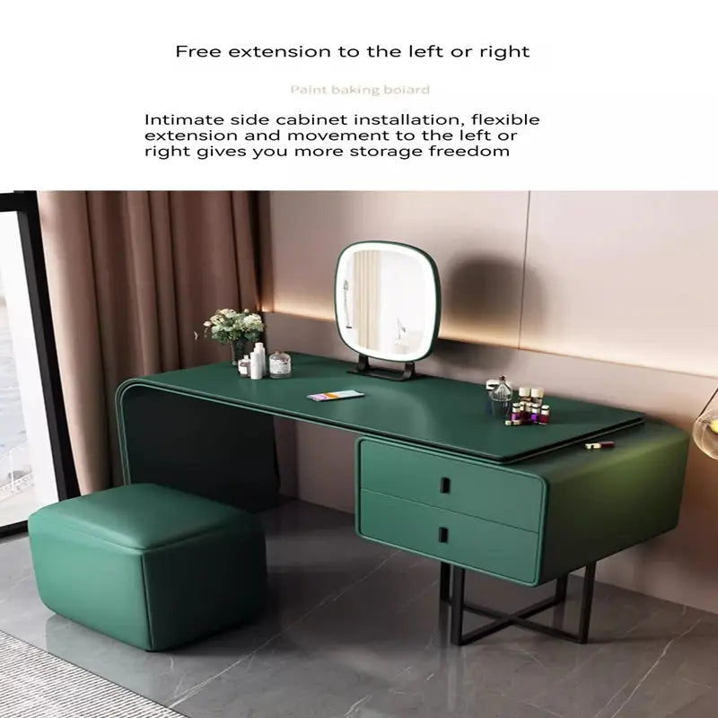 COOLBABY Dressing table small simple modern light luxury makeup table with mirror Italian network red bedroom furniture ins dressing table-GCC Home Center