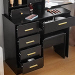 Load image into Gallery viewer, Dressing Table with LED Lights, Vanity Table with Adjustable Brightness Mirror-GCC Home Center