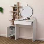 Load image into Gallery viewer, Dressing Table With Mirror And Storage, Four Shelves For Organization, Modern Touch For Bedroom-GCC Home Center