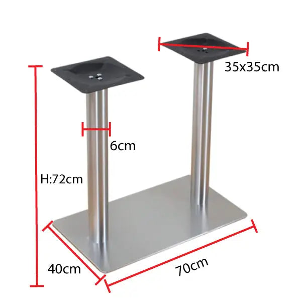 Jilphar Furniture Dual Column SS Flat Table Base JP3022-GCC Home Center
