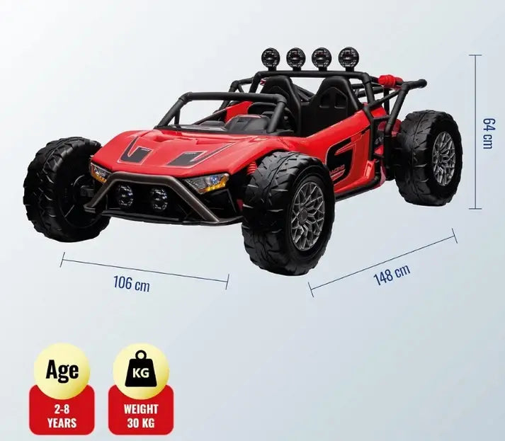 Dual Motors, EVA Tires & Parent Remote Control-Super Monster Power Riding Car for Kids - Red