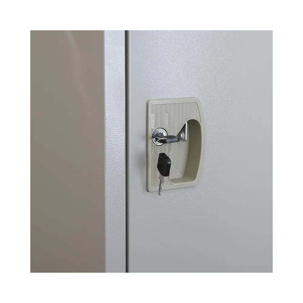 Durable Stainless Steel Lockable Storage Cabinet - Multipurpose Floor Mount Locker with Keys for Home, Office, and Gym Use-GCC Home Center