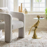 Load image into Gallery viewer, Eef Glass Top Accent Table | Modern Aluminum End Table (30.48x60.96 cm)