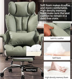 Load image into Gallery viewer, Efomao Big and Tall Office Chair 400lbs – PU Leather Executive Desk Chair with Lumbar Support &amp; Leg Rest, Heavy-Duty Computer Chairs for Home Office, Green