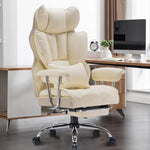 Load image into Gallery viewer, Efomao Big and Tall Office Chair 400lbs – PU Leather Executive Desk Chair with Lumbar Support &amp; Leg Rest, Heavy-Duty Computer Chairs for Home Office, Green