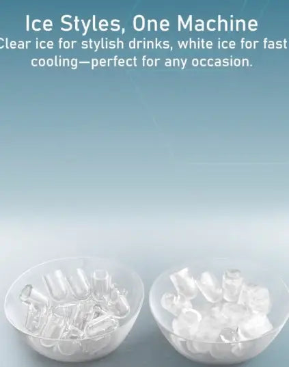 Electric Countertop Automatic Ice Maker Machine, Portable Self-Cleaning with Hand Scoop and Basket, 9 Bullet Ice Cubes in 6 Mins, 12KG/24H, 2 Sizes of Ice, Ideal for Home, Kitchen, Office, Party,