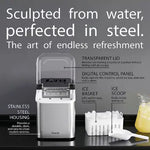 Load image into Gallery viewer, Electric Ice Maker NL-IM-451-ST, 1.6L Water Tank, 15KG Ice/24H, 9 Bullet Ice Cubes Every 6-8 Mins, Small &amp; Large Ice Sizes, Auto Clean, Stainless Steel 1.6 L 130 W NL-IM-451-ST Silver