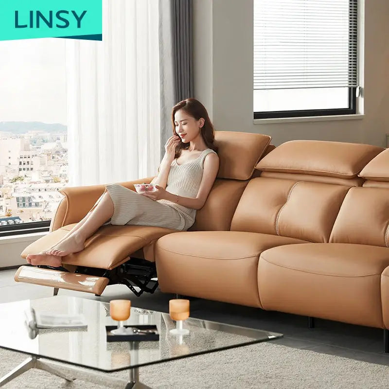 Electric Leather Living Room Modular Sofa Theater Recliner Sofa G036