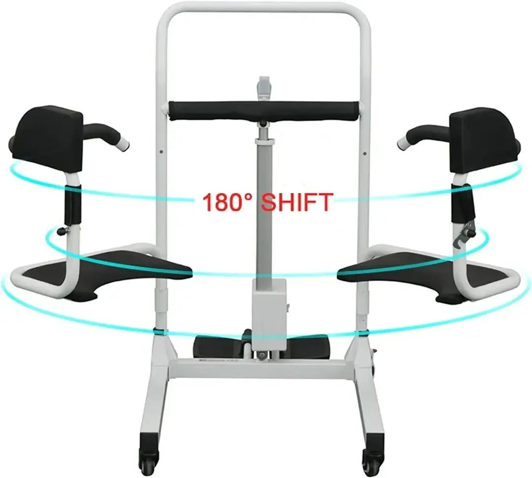 Electric Patient Lift Chair - 180° Split Seat, Shower & Commode Chair for Elderly & Disabled, 150KG Capacity