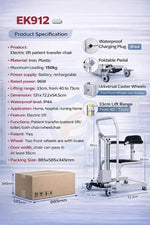 Load image into Gallery viewer, Electric Patient Lift Chair - 180° Split Seat, Shower &amp; Commode Chair for Elderly &amp; Disabled, 150KG Capacity