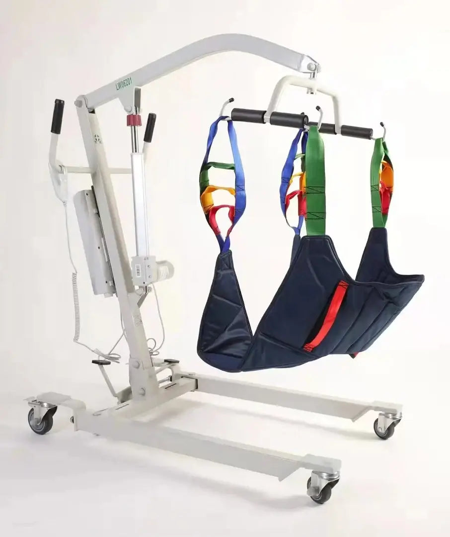 Electric Patient Lift Transfer Machine with Motorized Adjustable Base | Full Body Patient Transfer Lifter | 150kg Capacity Medical Hoist
