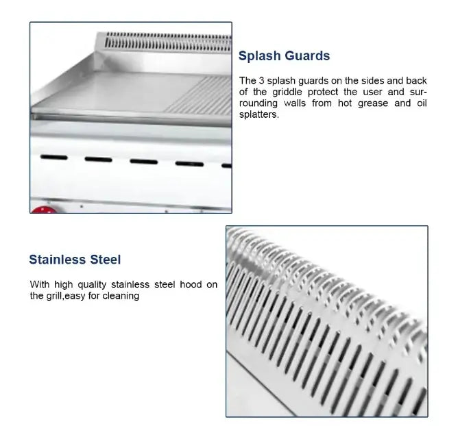 Electric Stainless Steel Tabletop Burger Griddle with Adjustable Temperature Control - Electric Tabletop