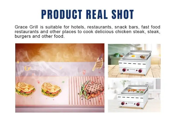 Electric Stainless Steel Tabletop Burger Griddle with Adjustable Temperature Control - Electric Tabletop