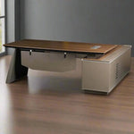 Load image into Gallery viewer, Elegant 220 cm Executive Office Table - Brown-GCC Home Center