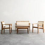 Load image into Gallery viewer, Elegant 4-Seater Sofa Set – Natural Wood