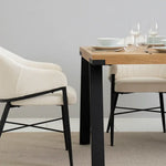 Load image into Gallery viewer, Elegant 6-Seater Dining Set – Oak &amp; Beige