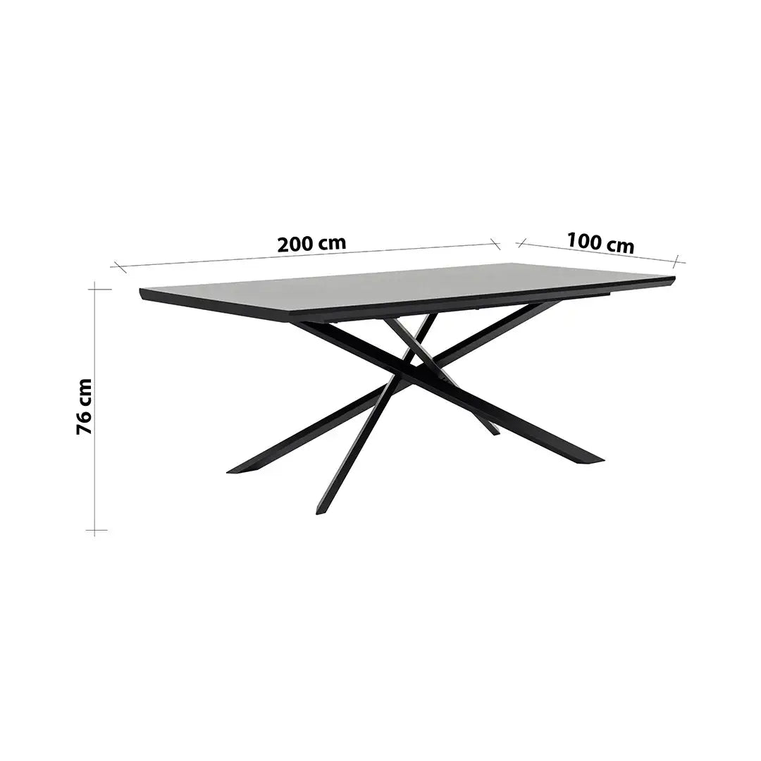 Elegant 8-Seater Dining Set – Black & Grey