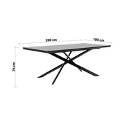 Elegant 8-Seater Dining Set – Black & Grey