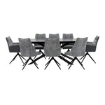 Load image into Gallery viewer, Elegant 8-Seater Dining Set – Black &amp; Grey