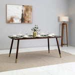 Load image into Gallery viewer, Elegant 8-Seater Dining Set – Walnut &amp; Black
