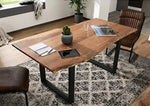 Load image into Gallery viewer, Elegant Acacia Wood &amp; Wrought Iron Vintage Dining Table