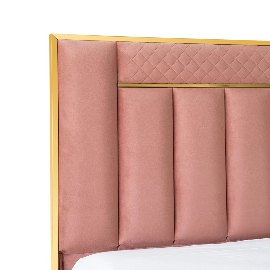 Elegant Bed With Solid Wood Frame
