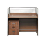 Load image into Gallery viewer, Elegant Cubicle Work Station With 3-Door Movable Drawer - Brown-GCC Home Center