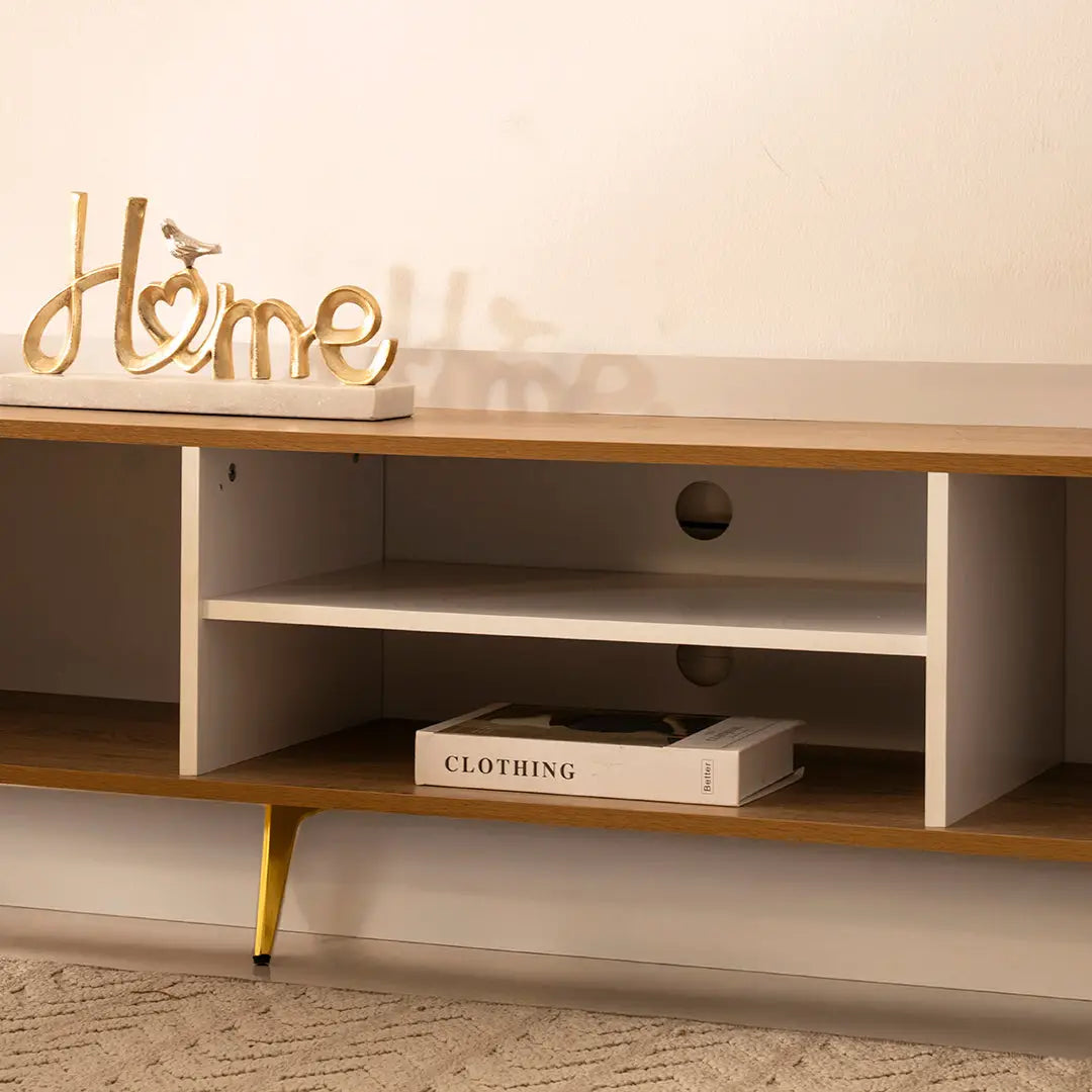 Elegant Design TV Unit with 2 Cabinets