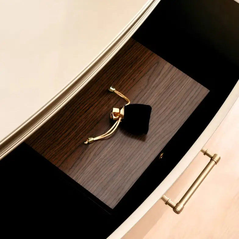 Elegant Engineered Wood Dresser with Mirror – Champagne