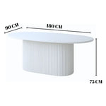Load image into Gallery viewer, Elegant Fluted Marble Top Rectangular Dining Table