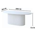 Load image into Gallery viewer, Elegant Fluted Marble Top Rectangular Dining Table