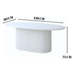 Load image into Gallery viewer, Elegant Fluted Marble Top Rectangular Dining Table