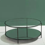 Load image into Gallery viewer, Elegant Glass and Metal Round Coffee Table