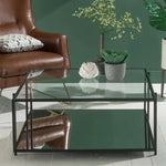 Load image into Gallery viewer, Elegant Glass and Metal Square Coffee Table