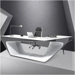 Load image into Gallery viewer, Elegant Glossy Executive Office Table, Office Desk With Cable Management - White-GCC Home Center