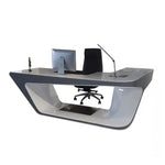 Load image into Gallery viewer, Elegant Glossy Executive Office Table, Office Desk With Cable Management - White-GCC Home Center