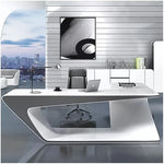 Load image into Gallery viewer, Elegant Glossy Executive Office Table, Office Desk With Cable Management - White-GCC Home Center