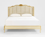 Load image into Gallery viewer, Elegant King Bed White Gold – 180x200 CM