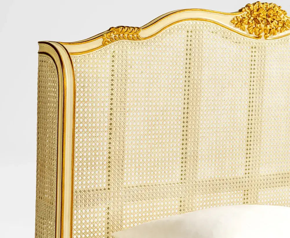 Elegant King Bed White Gold – 180x200 CM