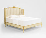 Load image into Gallery viewer, Elegant King Bed White Gold – 180x200 CM