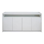 Elegant Low Office Cabinet With Two-door cabinet And two internal shelves - Matt White-GCC Home Center