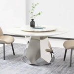 Load image into Gallery viewer, Elegant Luxury Style Marble Top Round Dining Table (White)