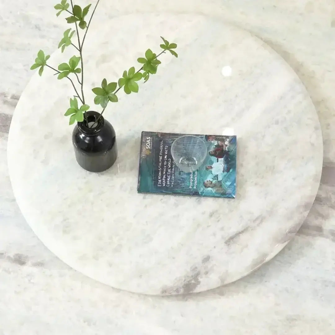 Elegant Luxury Style Marble Top Round Dining Table (White)