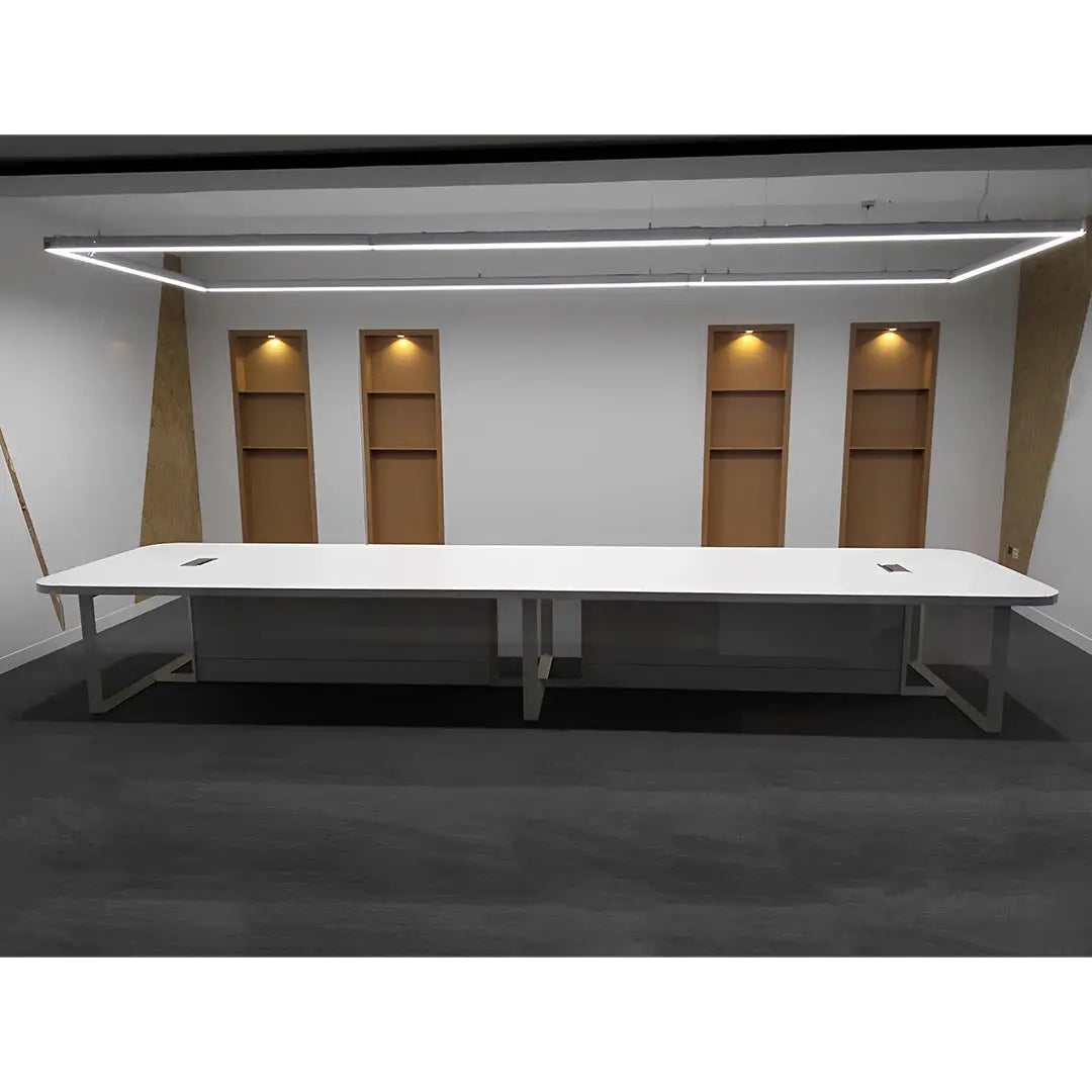 Elegant Meeting Table, Office Desk For Workstations - White-GCC Home Center