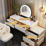Load image into Gallery viewer, Elegant Modern Luminous Makeup Vanity Desk with LED Mirror and Stool-GCC Home Center