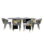 Load image into Gallery viewer, Elegant Modern Style 6-Seater Dining Set – Black &amp; Grey